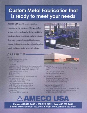 ameco usa metal fabricating solutions llc|ameco USA catalog.